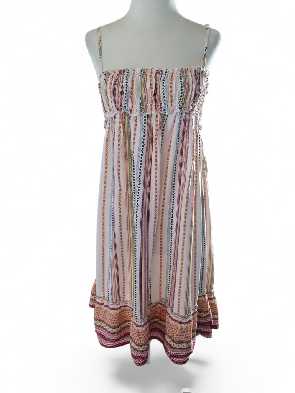 Kylie Paige Striped Spaghetti Strap Summer Dress in Multi-Color NWT
